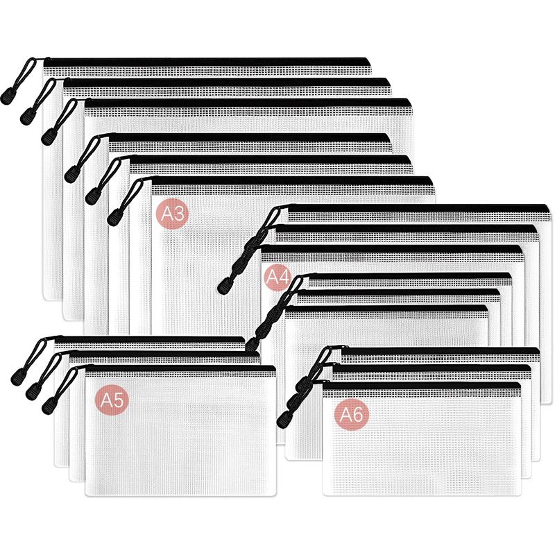 Portfolio Folder Zip - Mesh Zipper Storage Bag Document Bag