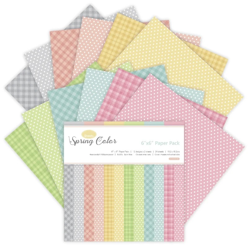 Cardstock Paper Pack - 12 Sheets Spring Colors Craft Paper