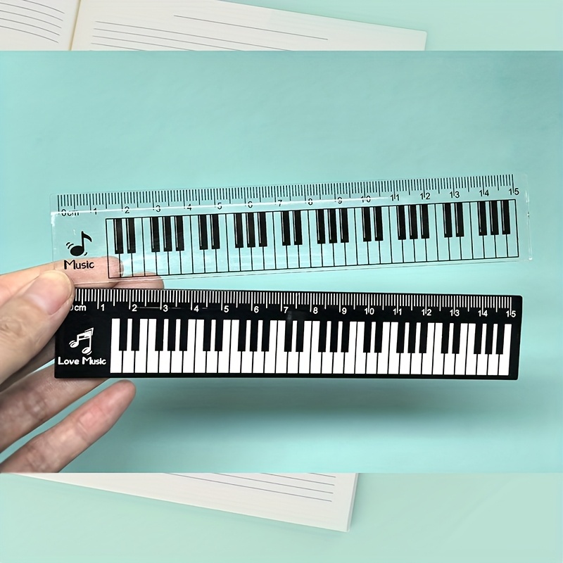 Ruler Set Transparent - 2Pcs/Set 15cm Piano Keyboard Pattern Ruler