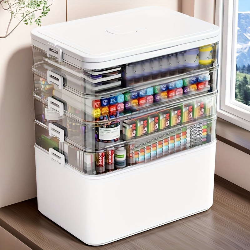 Stationery Supplier - Multifunctional Multi-Layer Storage Box with Handle,
