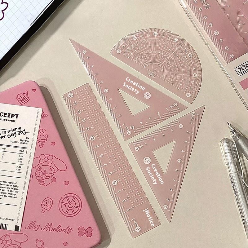 Ruler Set Transparent - 4PCS/Set Transparent Measuring Ruler Student Gift
