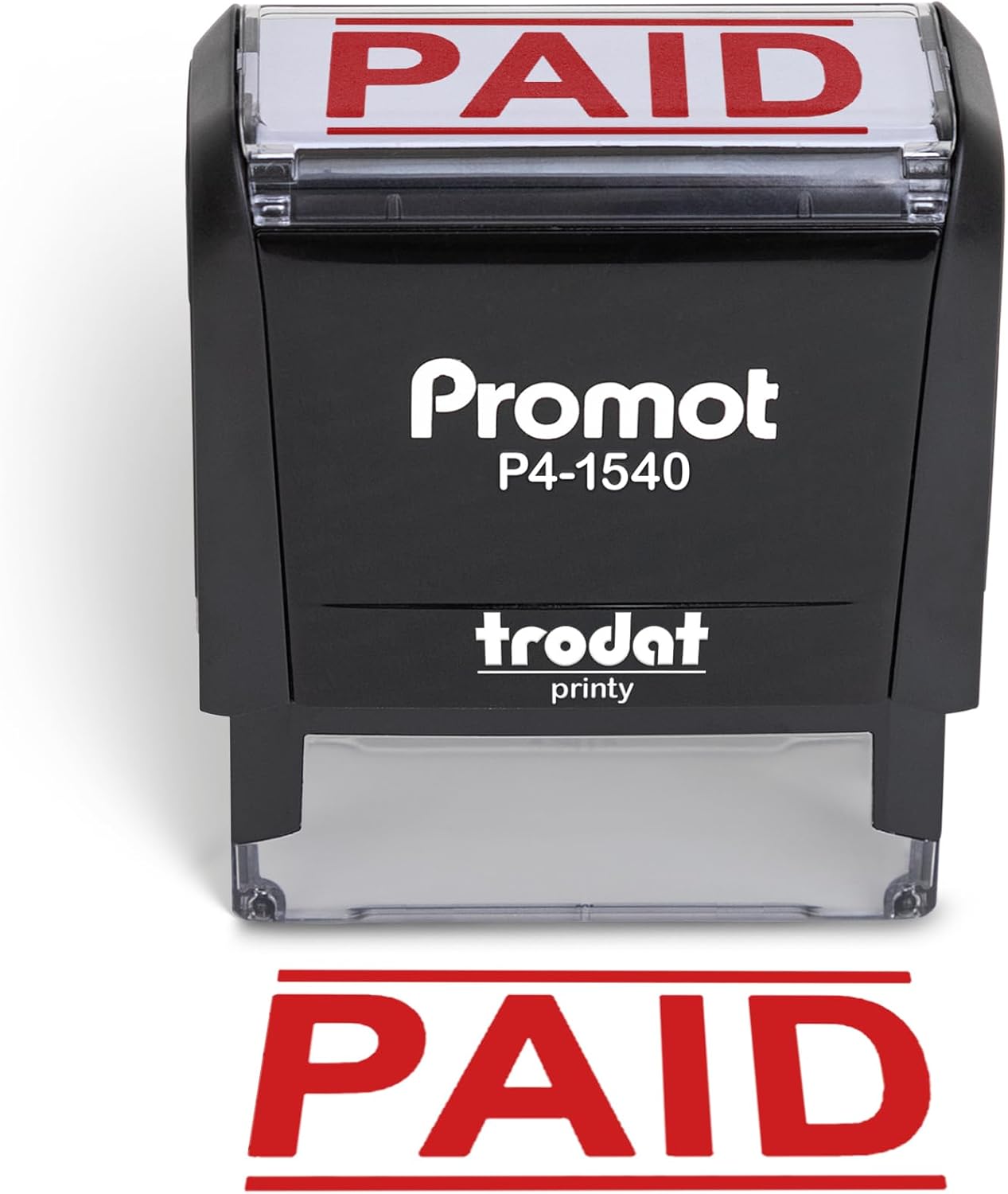 Self Inking Stamp - Self-Inking Paid Stamp Red Refillable Office