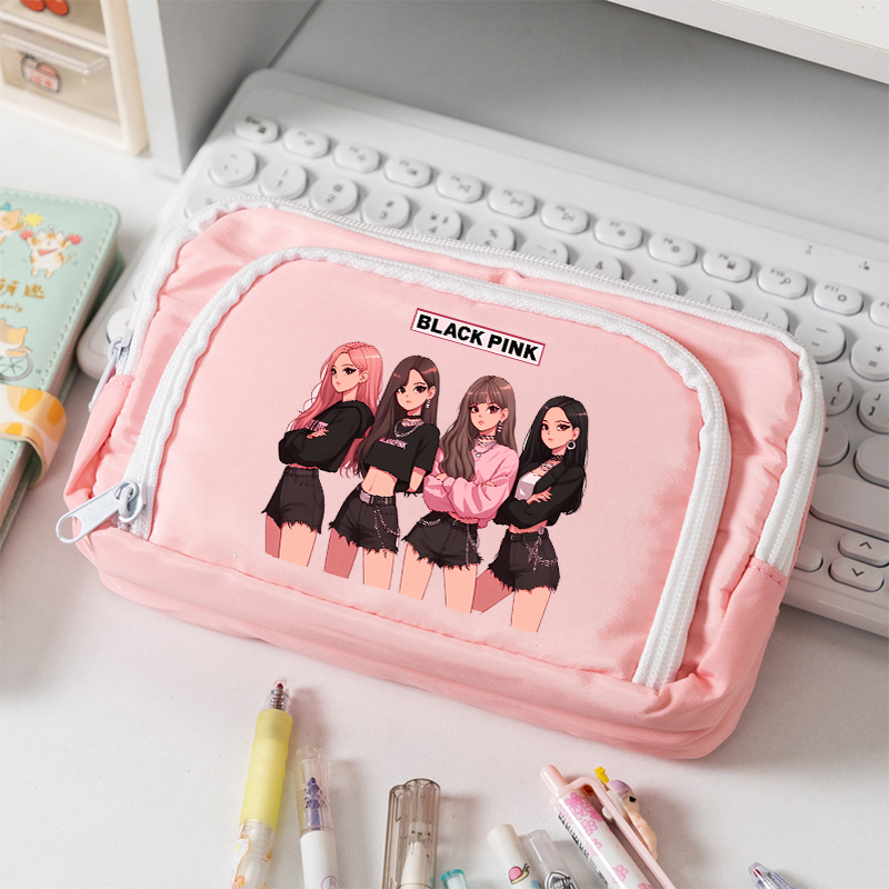 Pencil Case Large - BlackPink Large Capacity Canvas Pencil Case