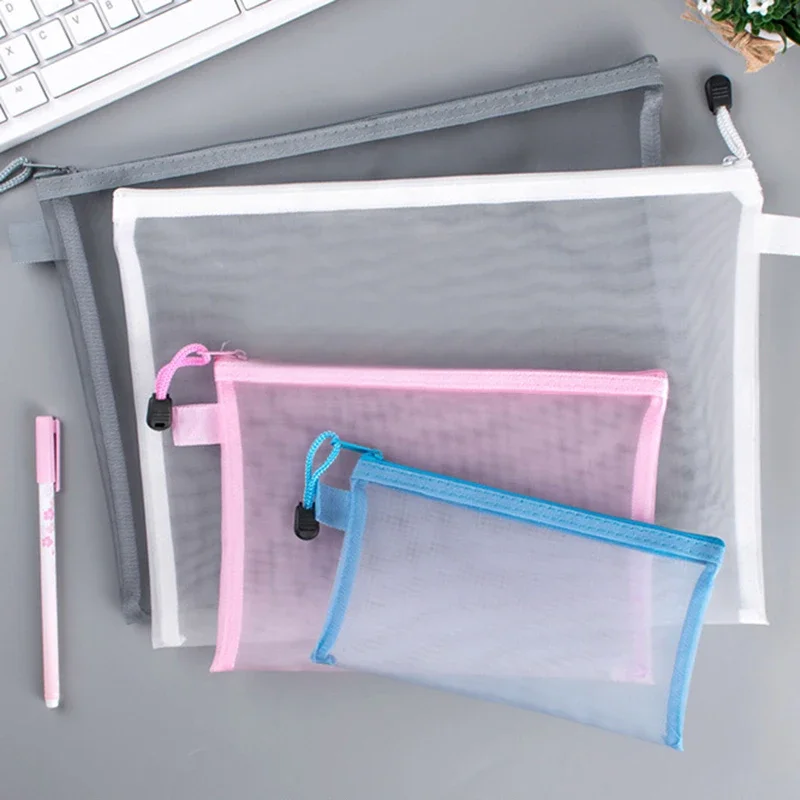 Portfolio Folder Zip - 1Pcs A4/A5/A6 Mesh Zipper Pouch Clear