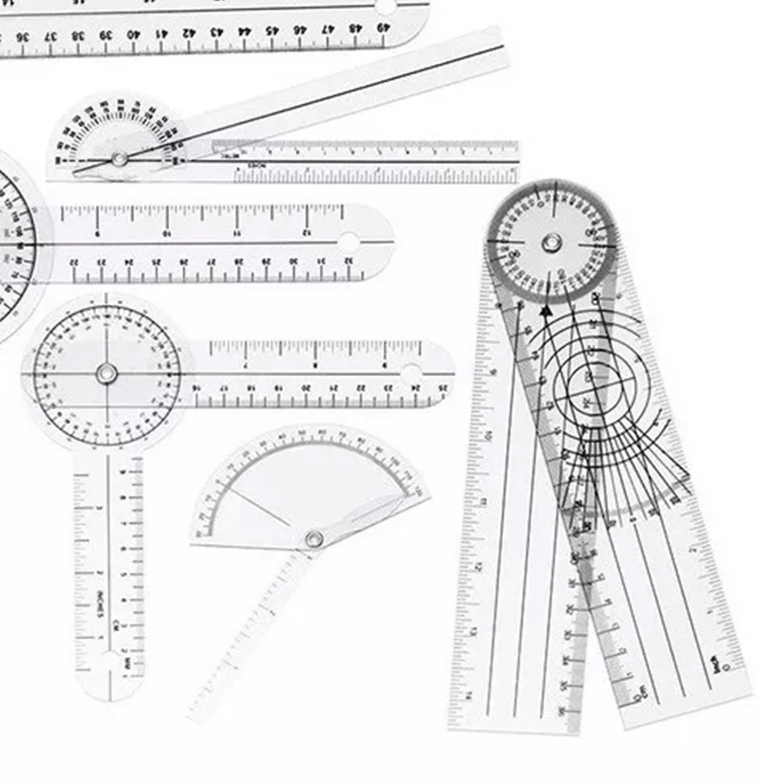 6PCS Medical Goniometer Set PV - Ruler Set Transparent ulasan dan harga