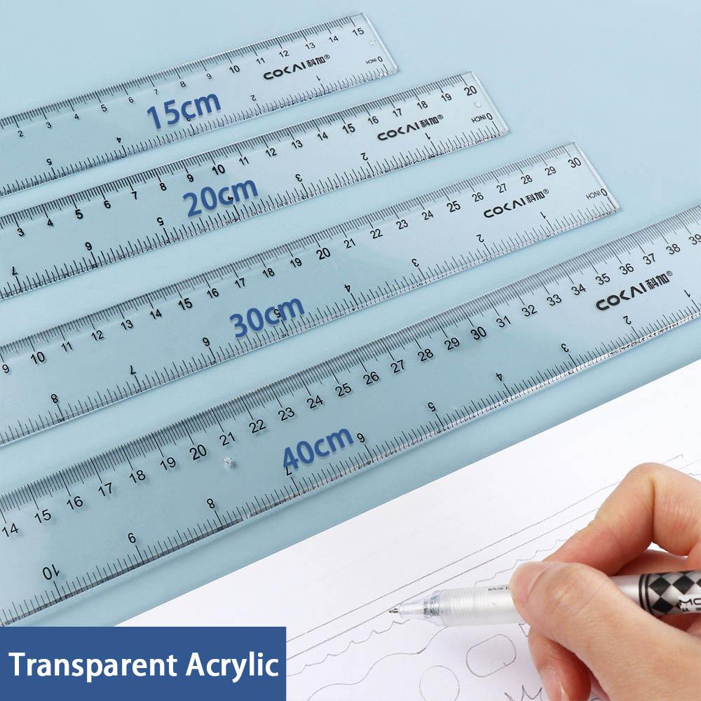Desk Accessories 15cm 20cm 30c - Ruler Set Transparent ulasan dan harga