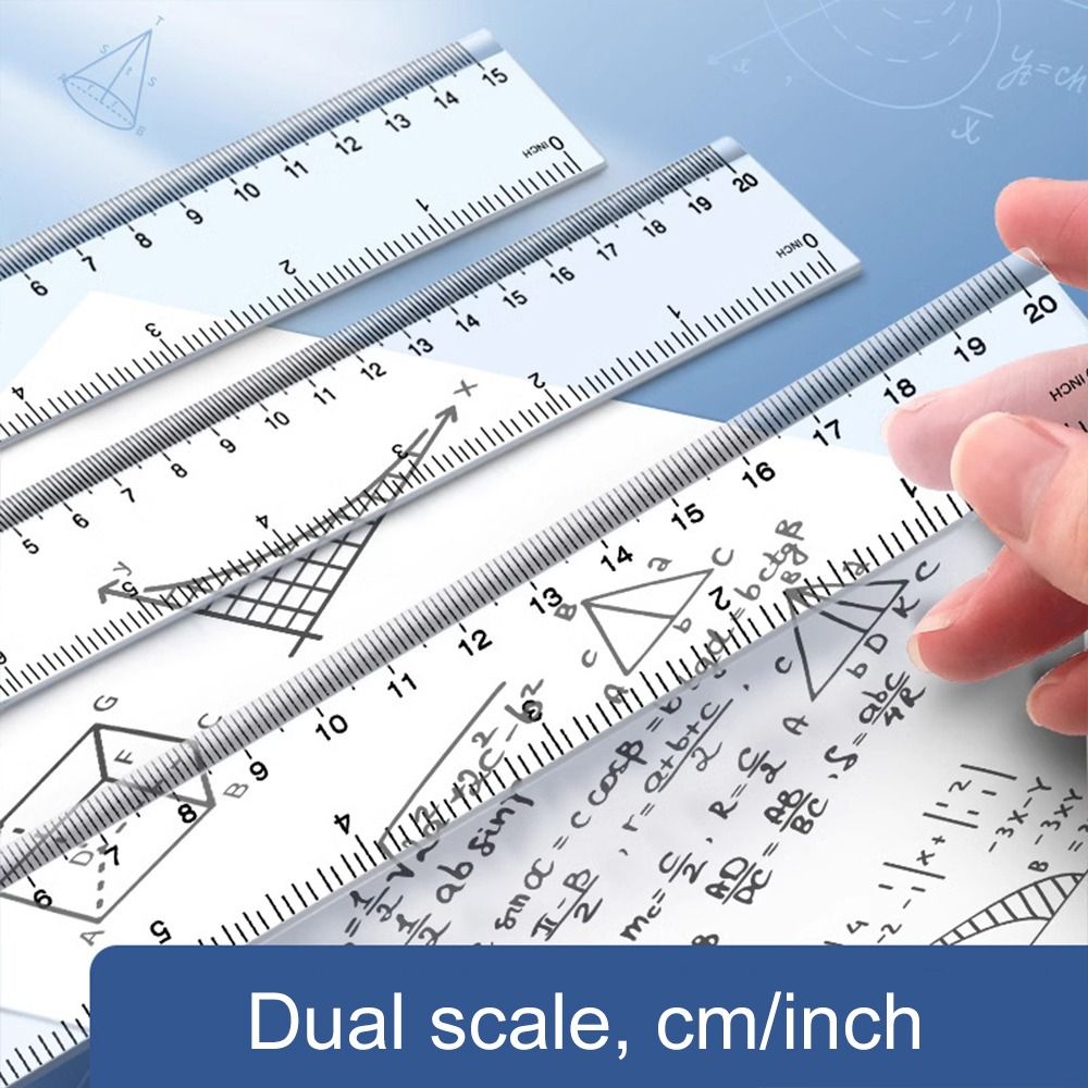 Desk Accessories 15cm 20cm 30c - Ruler Set Transparent ulasan dan harga