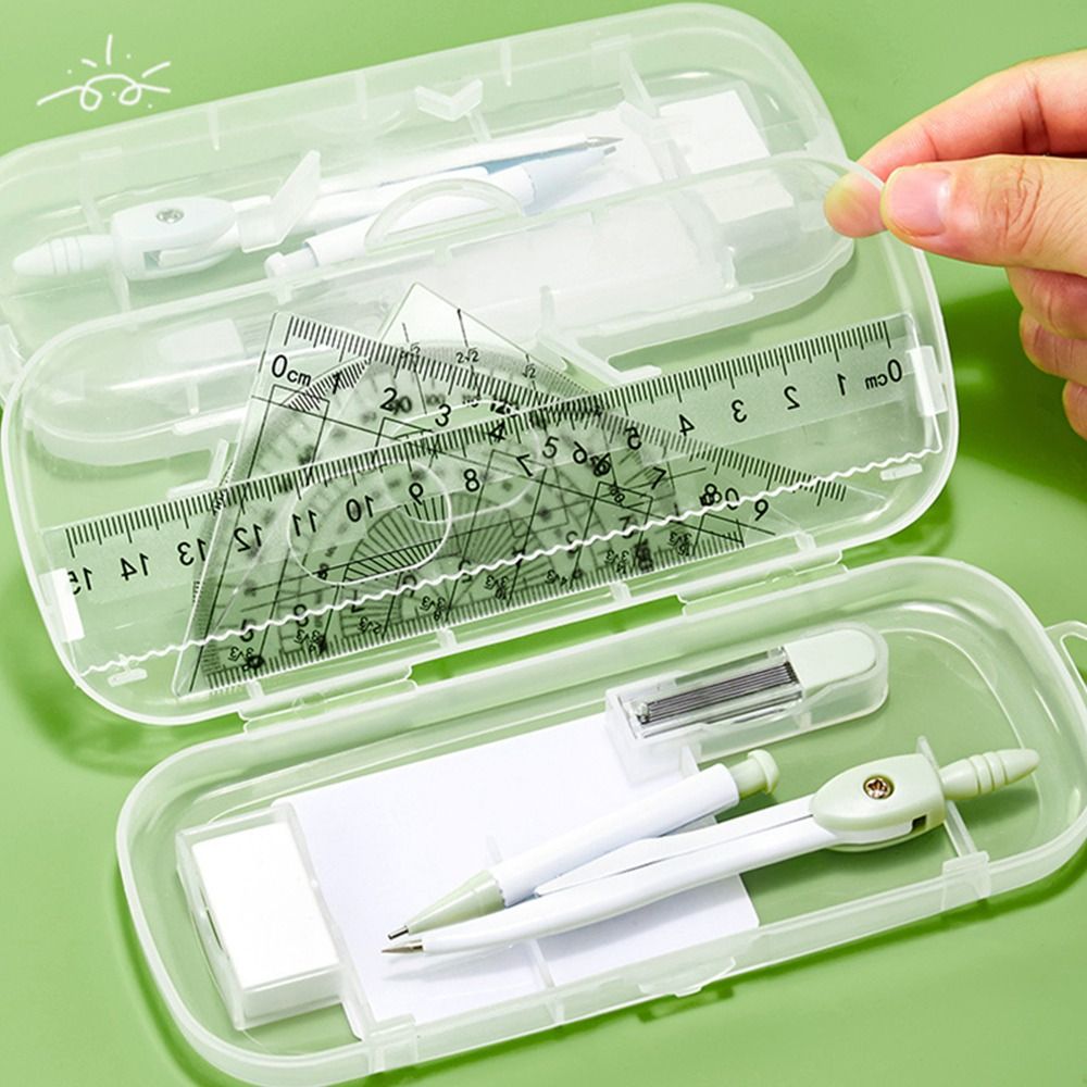 8PCS/Set Plastic Ruler Compass - Ruler Set Transparent ulasan dan harga