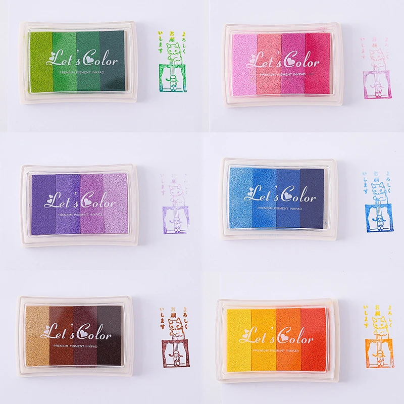 1PCS 4 colors Inkpad Ink stamp - Self Inking Stamp ulasan dan harga