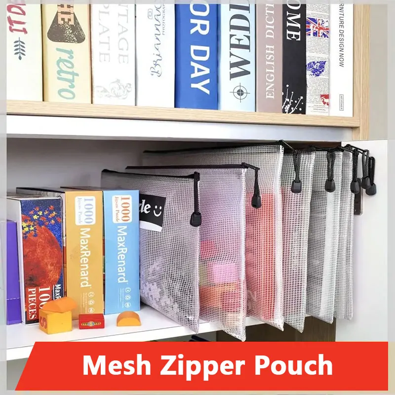 A3/A4/A5/A6 Mesh Zipper Pouch  - Portfolio Folder Zip ulasan dan harga