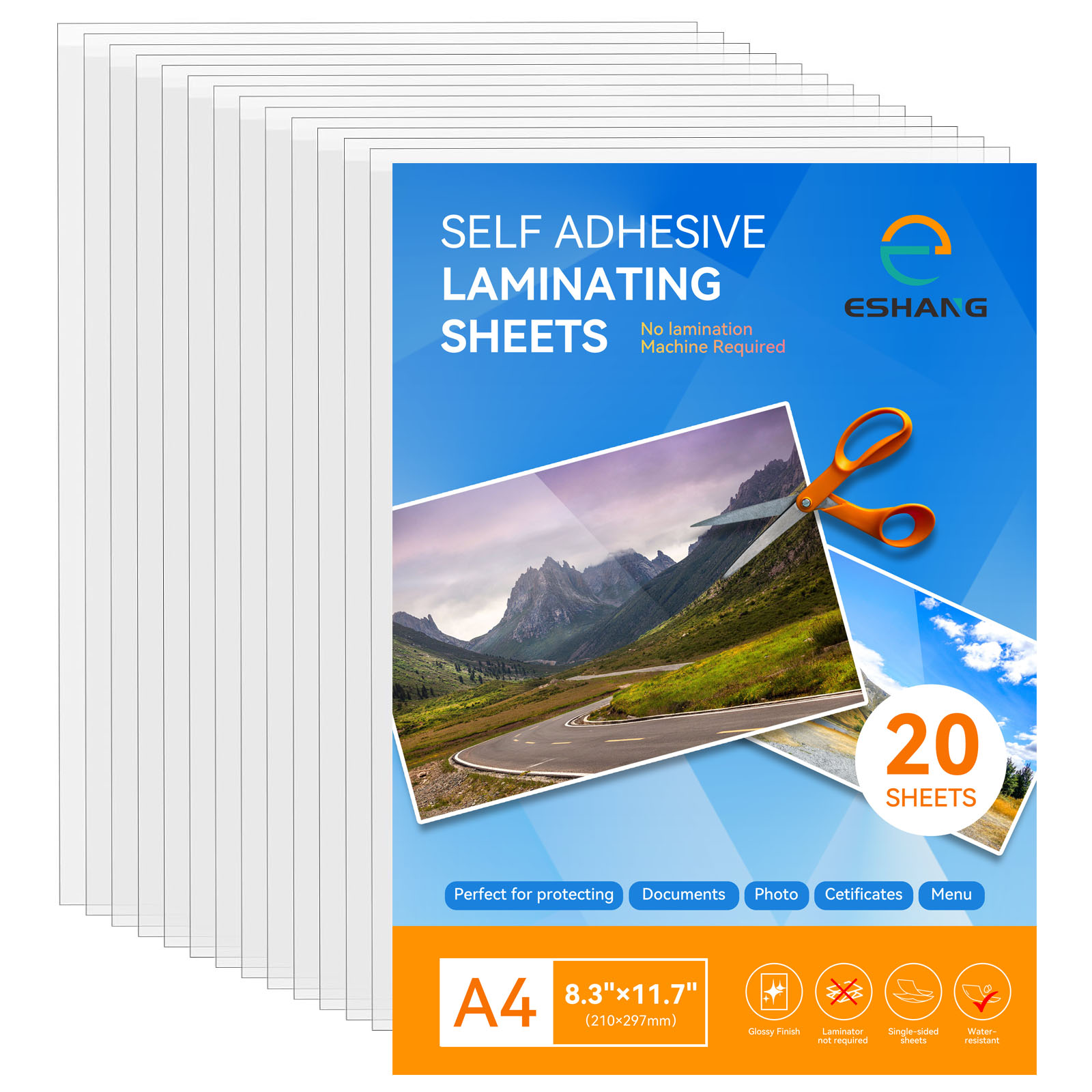 ESHANG 20Sheets Clear Cold Lam - Document Laminator Pouch ulasan dan harga