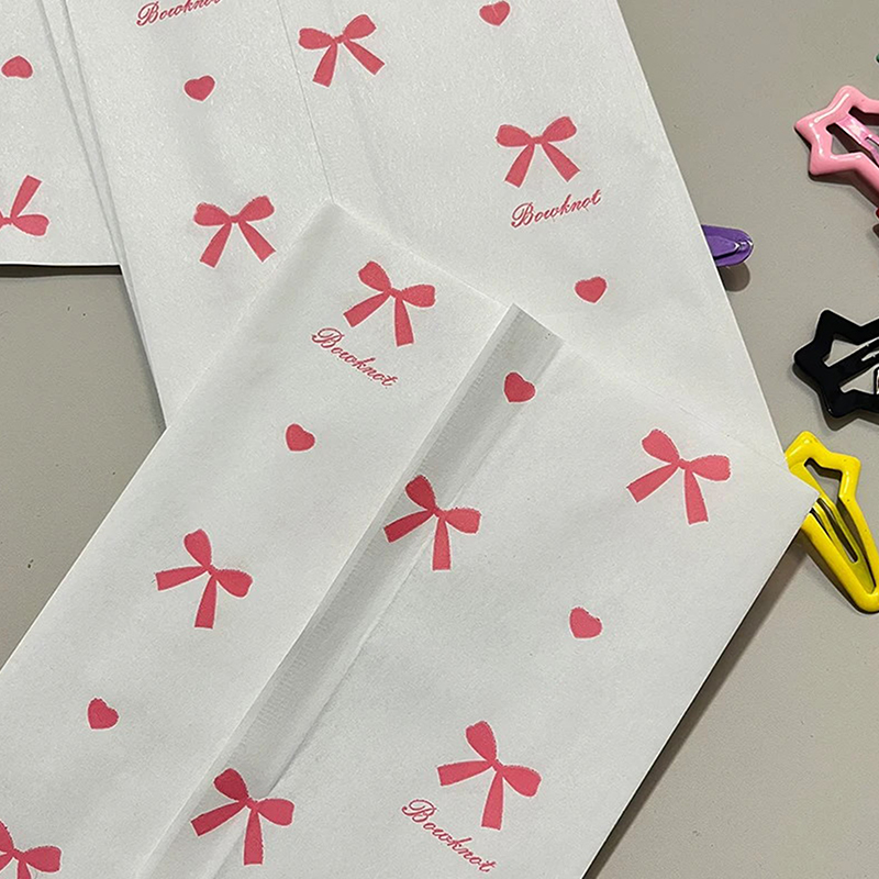 50pcs 12×17cm Pink Bowknot Hea - Cardstock Paper Pack ulasan dan harga