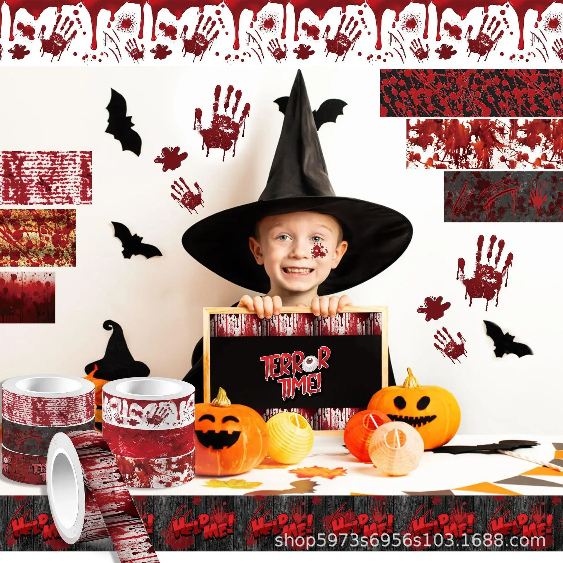 Halloween Bloody Hand Bleeding - Washi Tape Set ulasan dan harga