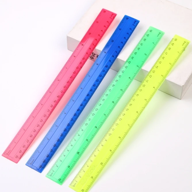 4Pcs/Pack Colorful Transparent - Ruler Set Transparent ulasan dan harga