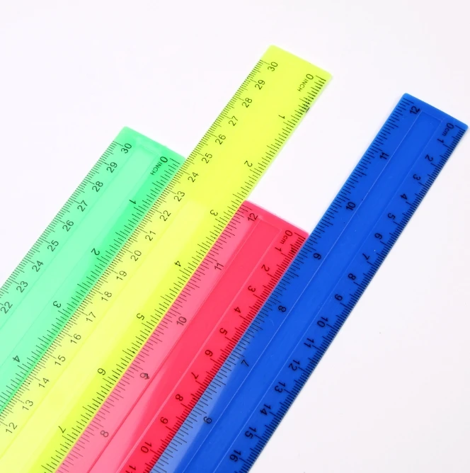 4Pcs/Pack Colorful Transparent - Ruler Set Transparent ulasan dan harga