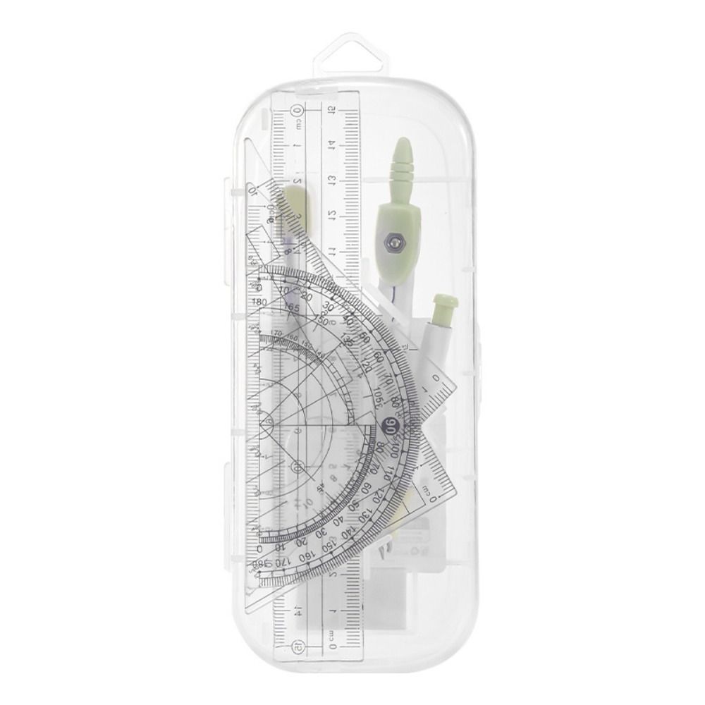 8PCS/Set Plastic Ruler Compass - Ruler Set Transparent ulasan dan harga