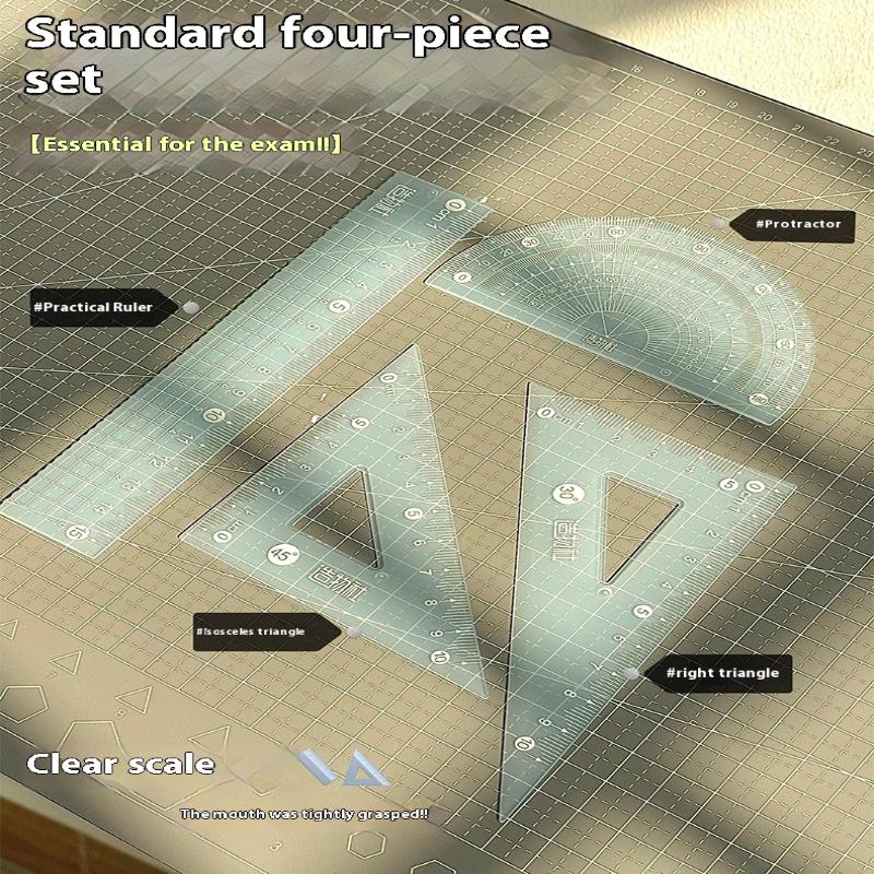 4PCS/Set Transparent Measuring - Ruler Set Transparent ulasan dan harga