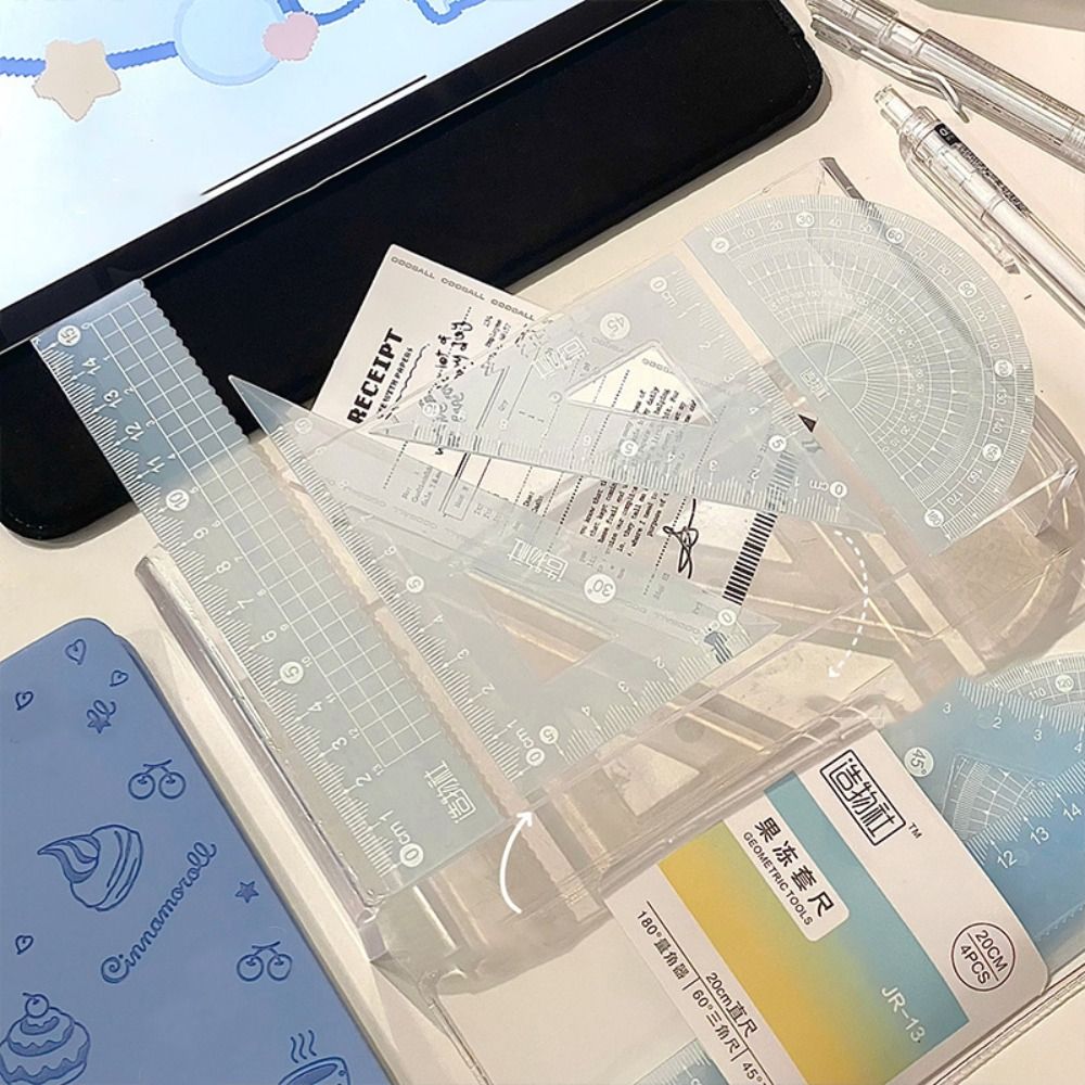 4PCS/Set Multifunctional 15/20 - Ruler Set Transparent ulasan dan harga