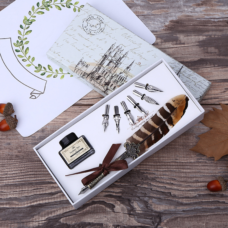 Retro Feather Dip Pen Writing  - Fountain Pen Ink ulasan dan harga