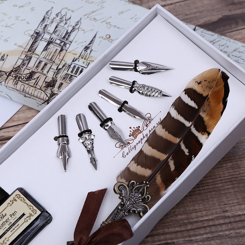 Retro Feather Dip Pen Writing  - Fountain Pen Ink ulasan dan harga