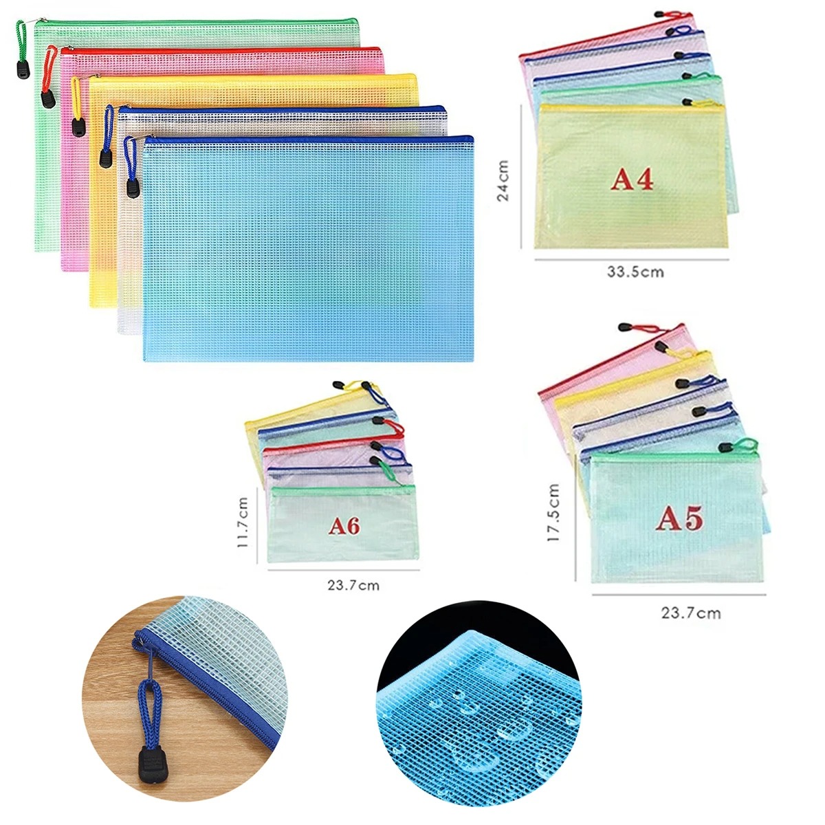 5-100PCS Stationery Storage Fo - Portfolio Folder Zip ulasan dan harga