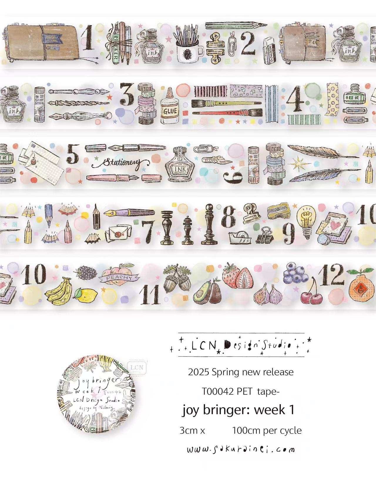 1 Loop LCN Vintage Sticker Clu - Washi Tape Set ulasan dan harga