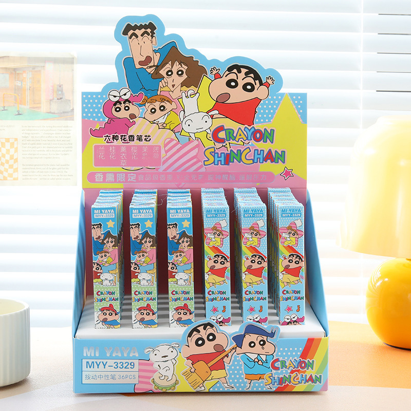 6Pcs Cartoon Crayon Shin-Chan  - Stationery Supplier ulasan dan harga