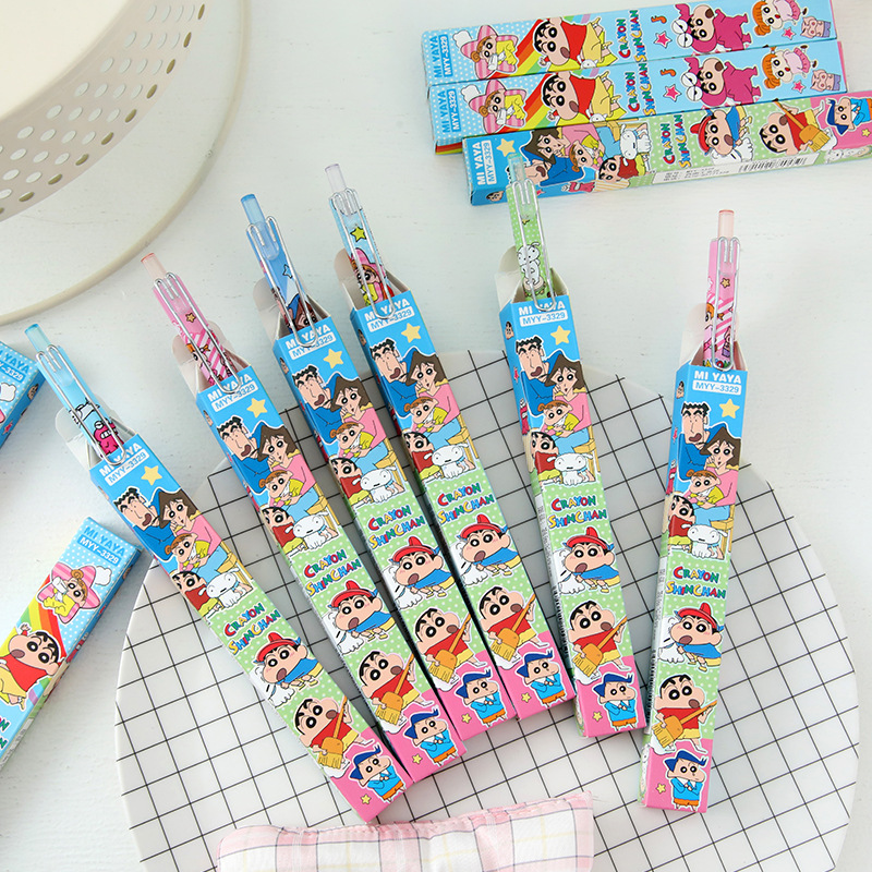 6Pcs Cartoon Crayon Shin-Chan  - Stationery Supplier ulasan dan harga