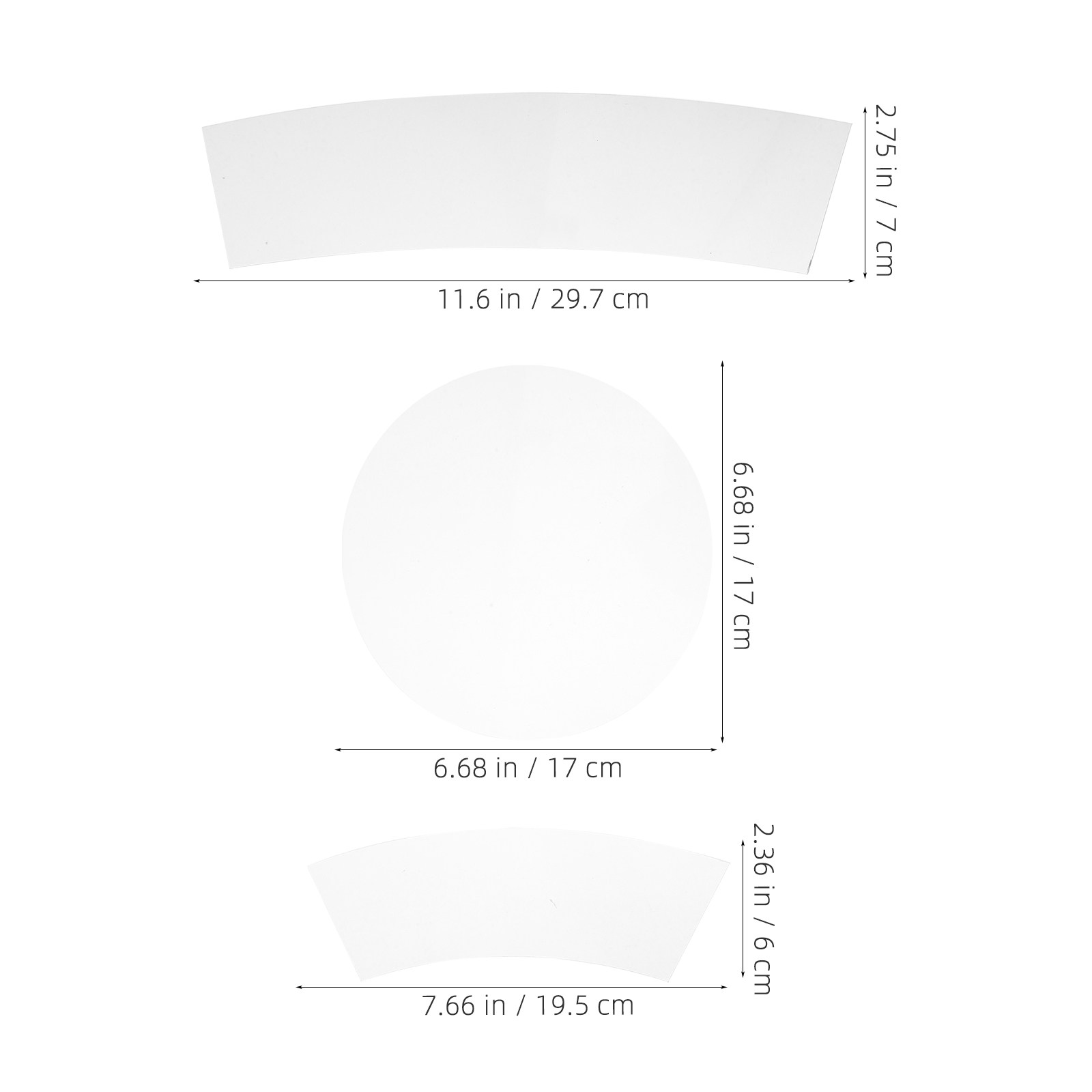 3Pcs Transparent Acrylic Bucke - Ruler Set Transparent ulasan dan harga