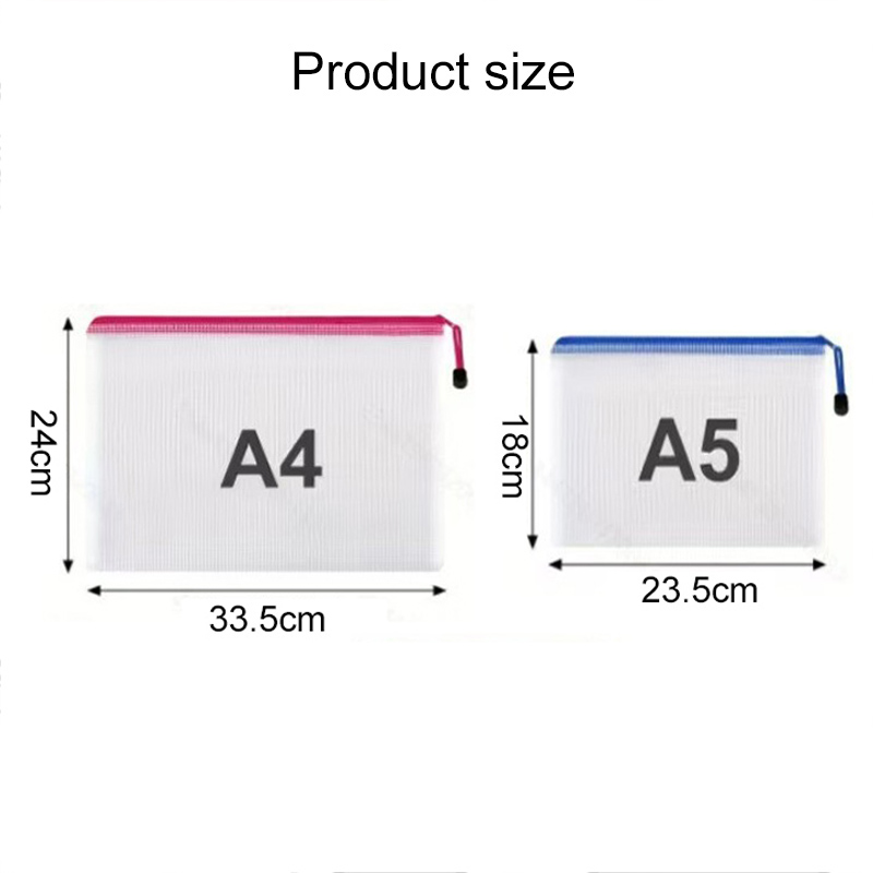 5/20PCS A4/A5 Mesh Zipper Pouc - Portfolio Folder Zip ulasan dan harga