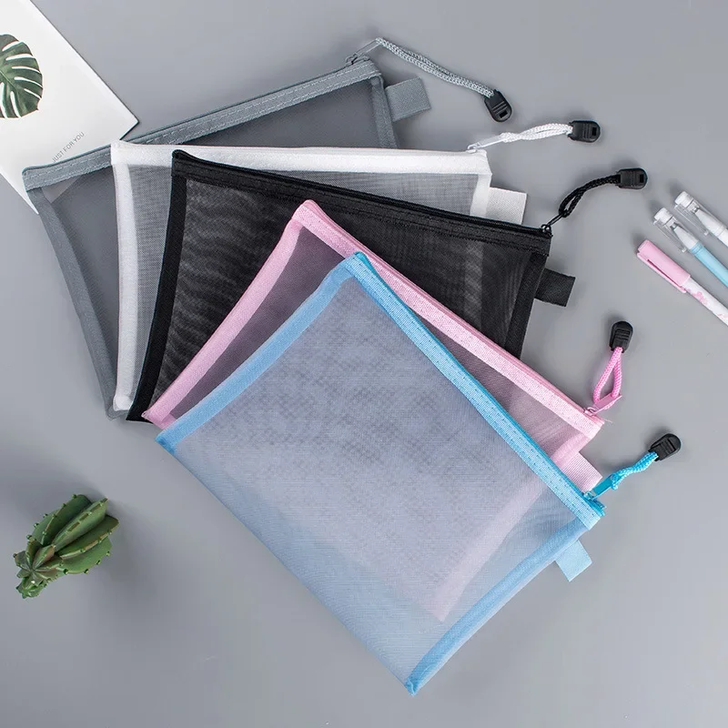 1Pcs A4/A5/A6 Mesh Zipper Pouc - Portfolio Folder Zip ulasan dan harga
