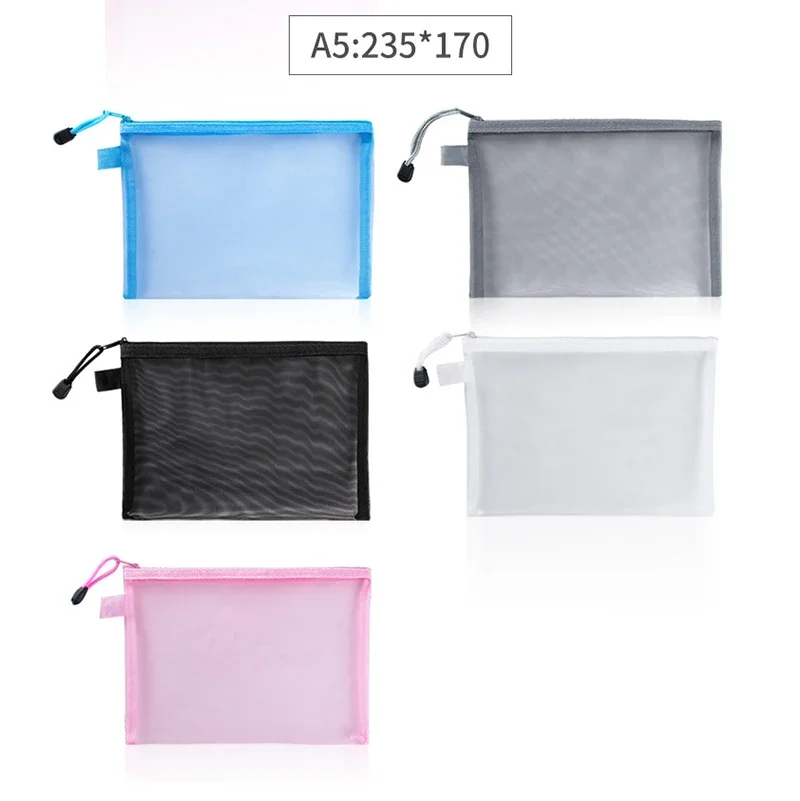1Pcs A4/A5/A6 Mesh Zipper Pouc - Portfolio Folder Zip ulasan dan harga