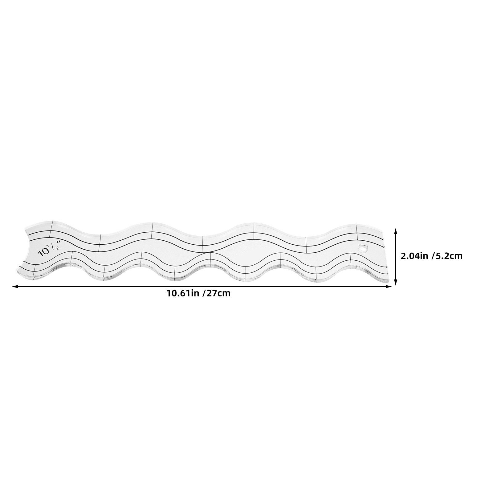 2Pcs Transparent Acrylic Wavy  - Ruler Set Transparent ulasan dan harga