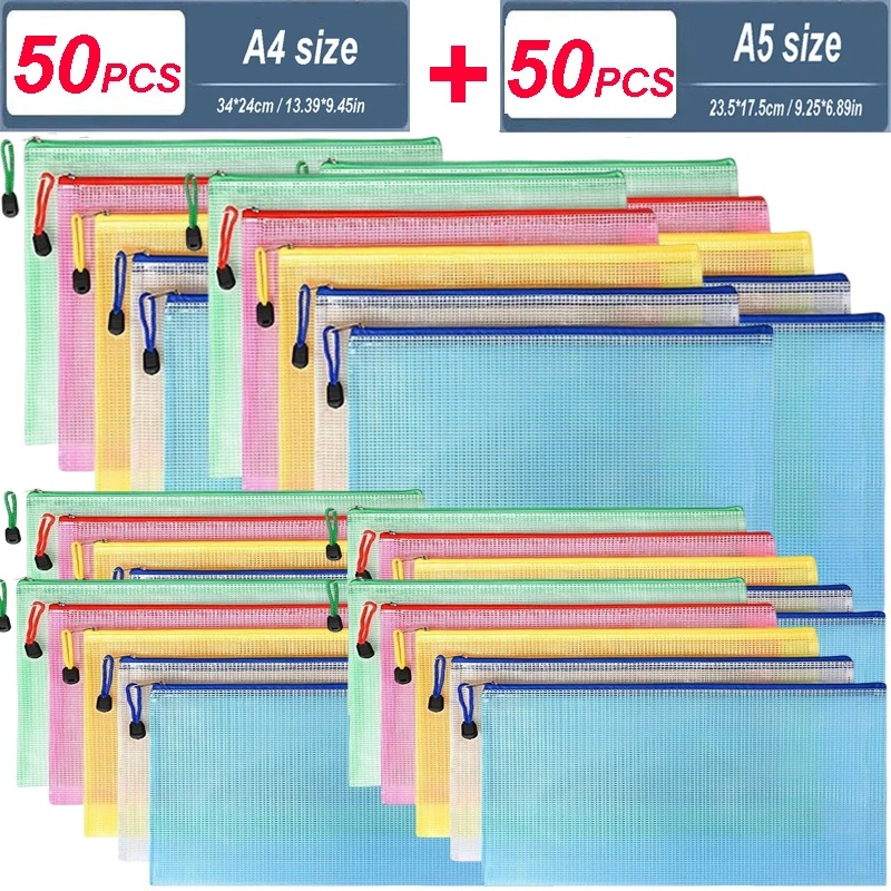 5/20/50/100PC Stationery Stora - Portfolio Folder Zip ulasan dan harga